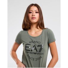 EA7 Emporio Armani Logo Series Crossover Tee Khaki WMNS