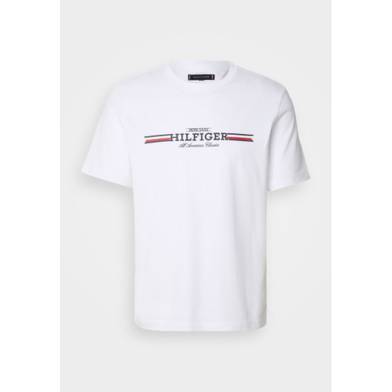 Tommy Hilfiger Chest Stripe Tee White