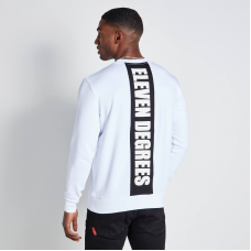 11 Degrees Cut & Sew Printed Graphic Sweater White/Black