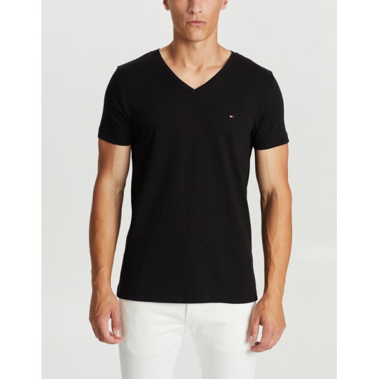 Tommy Hilfiger Essential Cotton V-Neck T-Shirt Black