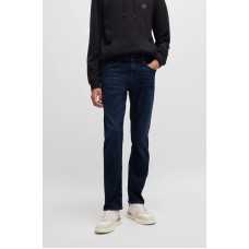 Boss Delaware Slim-Fit Jeans in Pure-Blue Comfort Stretch Denim Dark Denim