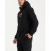 Nena and Pasadena Domination Hooded Dual Curved Sweater Jet Black