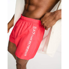 EA7 Emporio Armani Swim Shorts Big Logo Red