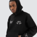 Nena and Pasadena Etiquette Box Fit Hoodie Jet Black