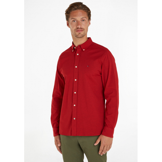 Tommy Hilfiger 1985 Flex Regular Fit Oxford L/S Shirt Rouge