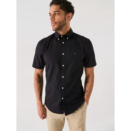 Tommy Hilfiger Flex Poplin Solid S/S Shirt Black
