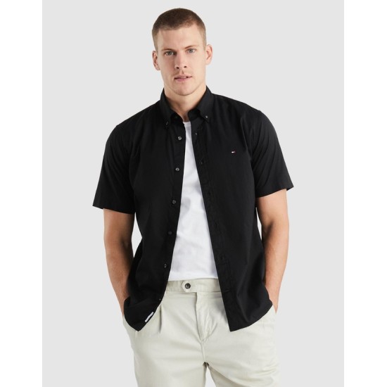 Tommy Hilfiger Flex Poplin Reg Fit S/S Black