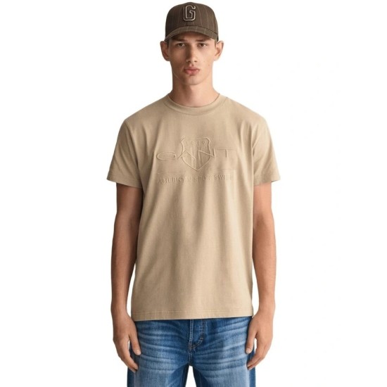 Gant D1 Tonal Archive Shield T-Shirt Concrete Beige