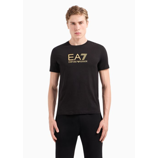 EA7 Emporio Armani Gold Label Cotton Jersey Tee Black