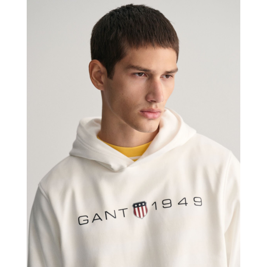 Gant Printed Graphic Hoodie Eggshell