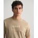 Gant Logo Script Printed Tee Dried Khaki 