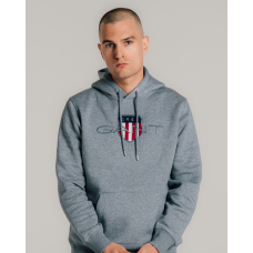 Gant Reg Archive Shield Hoodie Grey Melange