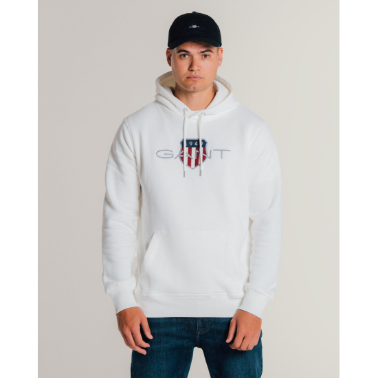 Gant Reg Archive Shield Hoodie Eggshell