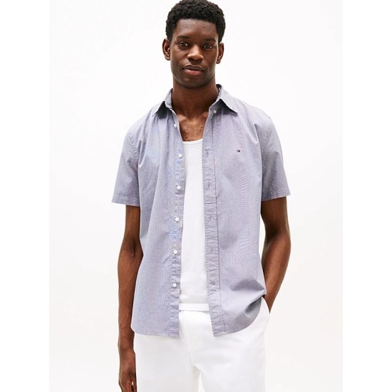 Tommy Hilfiger Flex Poplin Houndstooth S/S Shirt Night Sky