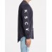 Kiss Chacey Infinity Cape Back L/S Tee Pigment Navy
