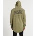 Nena and Pasadena Infamous Hooded Dual Curved Sweater Pigment Khaki