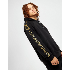 EA7 Emporio Armani Cotton Blend Logo Series Hood Black/Gold