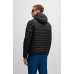 Boss J_Thor Water-Repellent Padded Jacket with Decorative Reflective Details Black