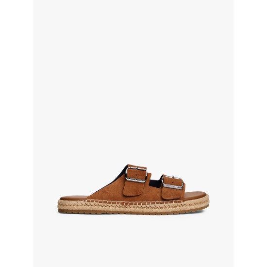 Tommy Hilfiger Flex Jutte Suede Sandal Fudge Brown