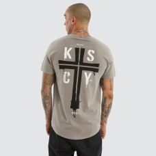 Kiss Chacey Alpha Dual Curved Tee Pigment Elephant Grey