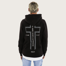 Kiss Chacey Beneath Layered Hoodie Jet Black  