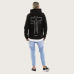 Kiss Chacey Beneath Layered Hoodie Jet Black  