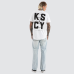 Kiss Chacey Fenced Dual Curved Tee Optical White