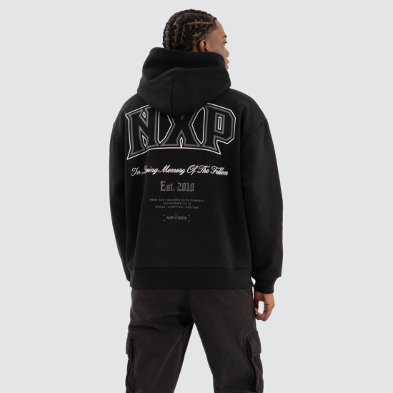 Nena and Pasadena Knockout Relaxed Hoodie Jet Black