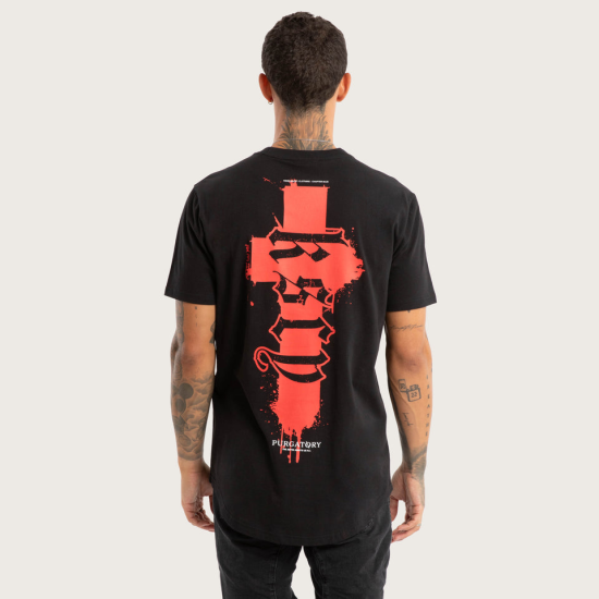 Kiss Chacey Purgatory Curved Hem Tee Jet Black