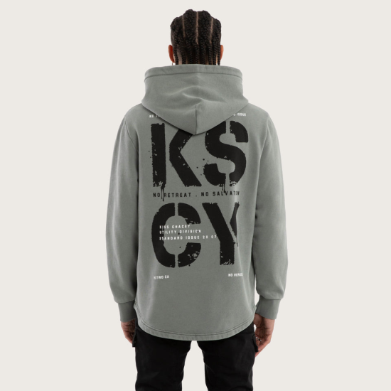 Kiss Chacey Reverence Dual Curved Hoodie Pigment Neutral Grey