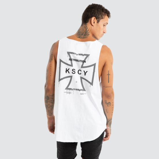 Kiss Chacey Scrawl Raw Tank White Kiss Chacey Scrawl Raw Tank White
