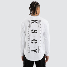 Kiss Chacey Sledge Cape Back Long Sleeve Tee Optical White