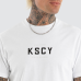Kiss Chacey Stamp Dual Curved Tee Optical White