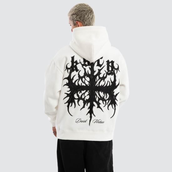 Kiss Chacey Thrash Relaxed Hoodie Natural White