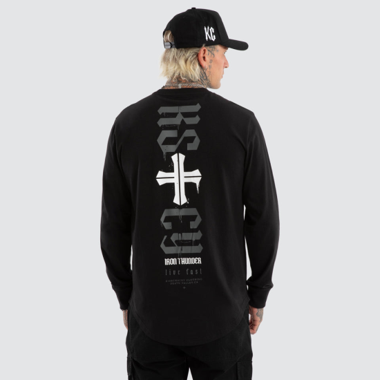Kiss Chacey Tyres Dual Curved L/S Tee Jet Black