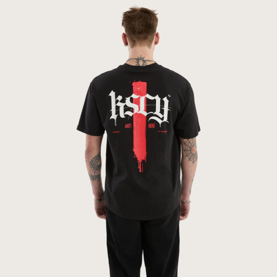 Kiss Chacey Villian Box Fit Scoop Tee Jet Black