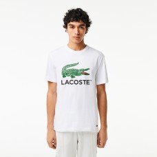 Lacoste Big Croc Logo Tee White