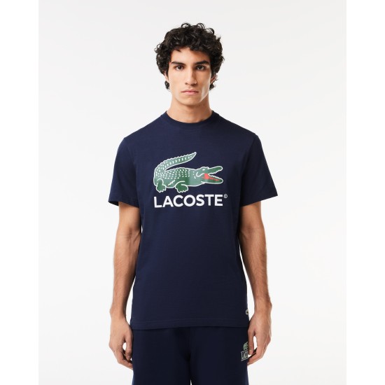 Lacoste Big Croc Logo Tee Navy