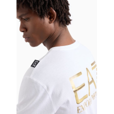 EA7 Emporio Armani Logo Series Back Print White/Gold