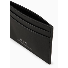 Armani Exchange Leather Credit Card Holder Black