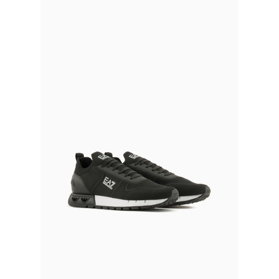 EA7 Emporio Armani Legacy Knit Sneakers Black/White