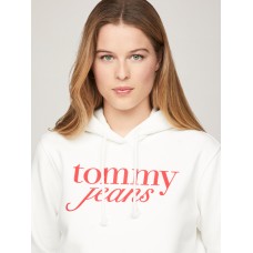 Tommy Jeans Reg Ess Logo Hoodie Ecru