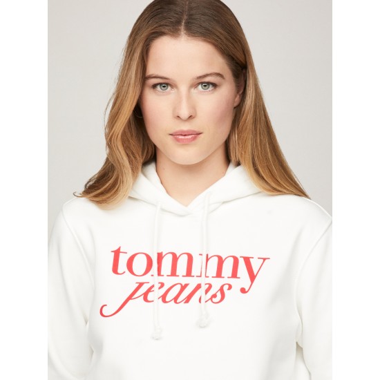 Tommy Jeans Reg Ess Logo Hoodie Ecru