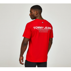 Tommy Jeans Classic Linear Back Print Tee Deep Crimson