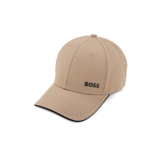 Boss Logo Cotton Cap Beige