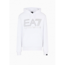 EA7 Emporio Armani Logo Series Cotton Hoodie White