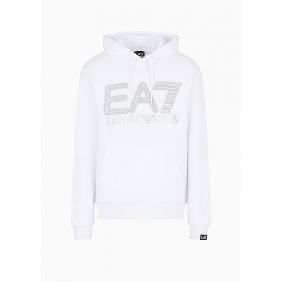 EA7 Emporio Armani Logo Series Cotton Hoodie White
