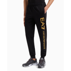 EA7 Emporio Armani Cotton Blend Logo Series Joggers Black/Gold