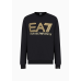 EA7 Emporio Armani Logo Series Cotton Crew Neck Sweater Black/Gold