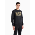 EA7 Emporio Armani Logo Series Cotton Crew Neck Sweater Black/Gold